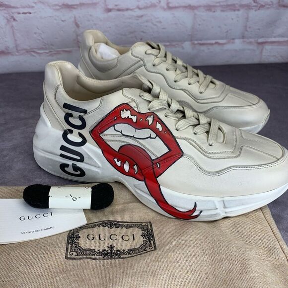 Gucci Rython Mouth Low Top Sneakers NEW 41 552093 - Picture 1 of 14